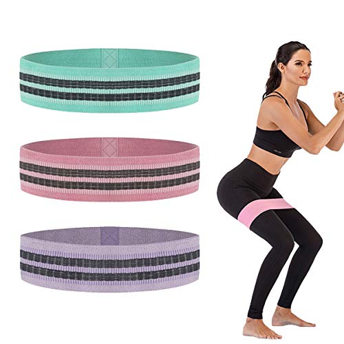 URPOW Non Slip Fabric Resistance Bands Set - Yoga Workout Fitness Booty Hip