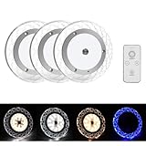 BlueFire RV Interior Lights - 600LM Dimmable LED Ceiling Dome Lights, 4 Colors, 12-18V Fixture with Dimmer Switch for Under Cabinet, Camper Van, Truck, Motorhome, Boat (3 Pack)