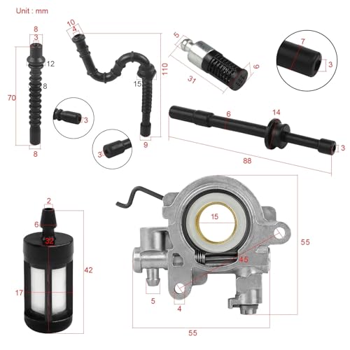 Bomba de aceite para motosierra MS290 Stihl que evita cadena seca 3