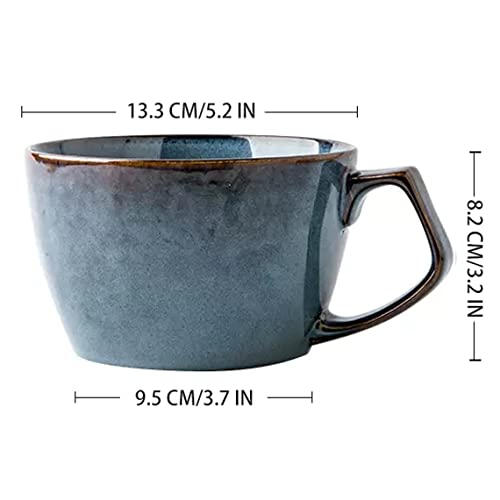 Cteahrow Large Soup Bowl with Handle, 700ml Coffee Mug, Cereal Breakfast Cup, Suitable for Milk Desserts, Oatmeal, Microwave Safe