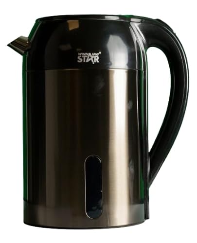 Winning Star Bouilloire Électrique, 3,0 L, 1500W, Acier Inoxydable, Noir et Doré