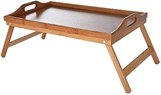 Easytoy Bamboo Tray with Foot Tray Portable Tray Bed Tray Multifunctional Folding Table