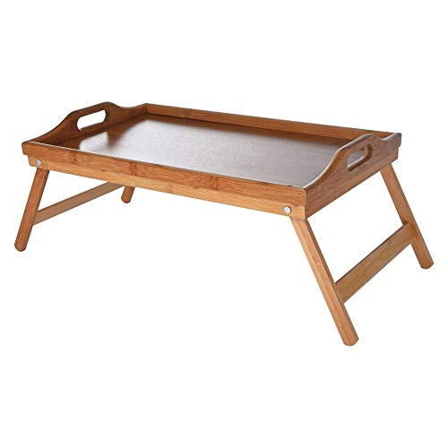 Easytoy Bamboo Tray with Foot Tray Portable Tray Bed Tray Multifunctional Folding Table