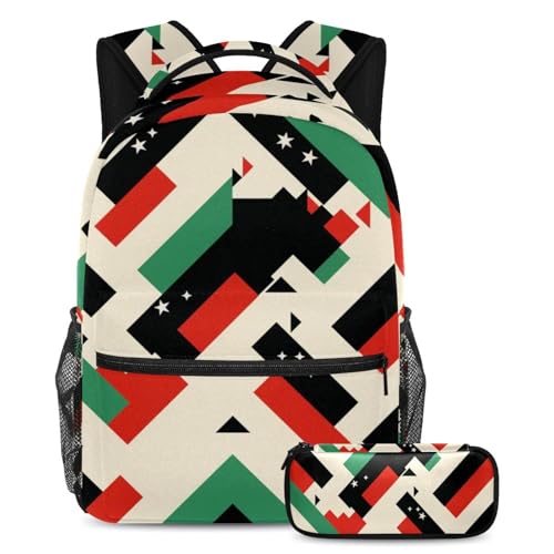 Drapeau palestinien ensemble cartable grand format sac avec trousse assortie