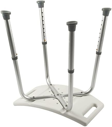 AllRight Shower Stool for Elderly Bath Shower Seats for Adult Disabled Height Adjustable Non-Slip Aid Bath Shower Chairs Aluminium Perching Stool White