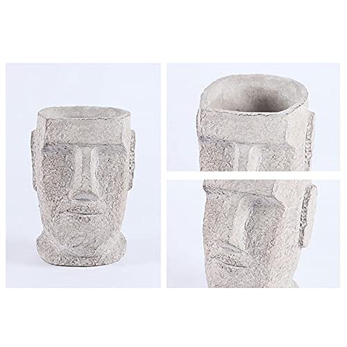 Pot de fleurs île de Pâques déco Moaï originale pour balcon, terrasse et salon moderne