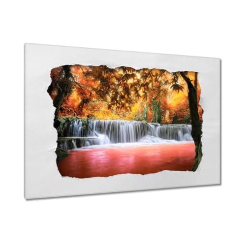 Peinture imprimée sur toile pour habiller un mur vide cascade d'automne 90x60