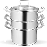 QUSYZD Pentola per zuppa a Vapore per Uso Domestico, pentola per stufato, pentola per Cottura a Vapore, pentola a induzione, generale/30 cm, Tre Strati,