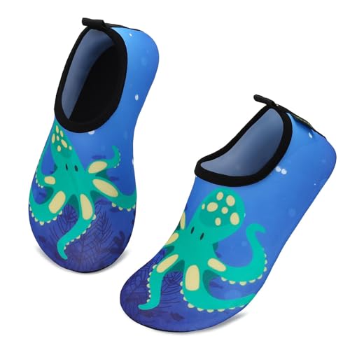 SAGUARO Escarpines Niño Niña Zapatillas para Agua Zapatos de Río Playa Calzado Deportes Acuáticos para Piscina Buceo Surf Natación Nadar Mares Vela Rocas, Azul, 26/27 EU