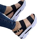 Platform Wedges Heel Sandals for Women,Summer Open Toes Sandals Breathable Ankle Strap Shoes Pin Buc