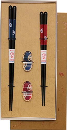 イシダ(Ishida) 日本製 箸・箸置き ギフト 和紙貼箱 箸置付2膳入 和蓮根 13.3×26.5×1.8cm