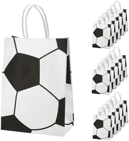 16pcs Soccer Party Favor Paper Bags, Football Themed Party Gift B...