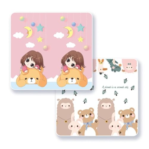 Aoasious プレイマット 折りたたみ 両面パターン 厚手 滑り止め 防水 防音 衝撃吸収 転倒防止 ベビーマット お昼寝マット 赤ちゃん・幼児向け 室内&屋外 大判 180×200×2cm 出産祝い (150x200x2.0CM,乙女の夢)