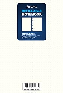 Filofax A5 Notebook Dotted Journal Refill, White