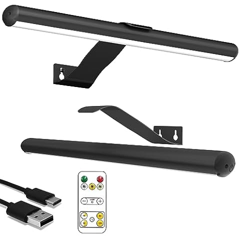 Picture Lights for Paintings Rechargeable, Wall Art Light with Remote Wireless, Above Picture Light Dimmable with Timmer Portrait Farme Gallery Display (13In 2pack) Cover
