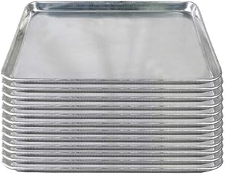 Tiger Chef Full Size 18 x 26 inch Aluminum Sheet Pan Commercial Bakery Equipment Cake Pans 19 Gauge 12 Pack
