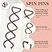 FANDAMEI 50PC Spiral Hair Pins Set, Spin Pins Spiral Bobby Pins for Girls, Women and Kids, Non-Scratch Round Clip & Bun Twist, Stylish Bun Bobby Pins, Premium Spin Pins for Hair, Brown