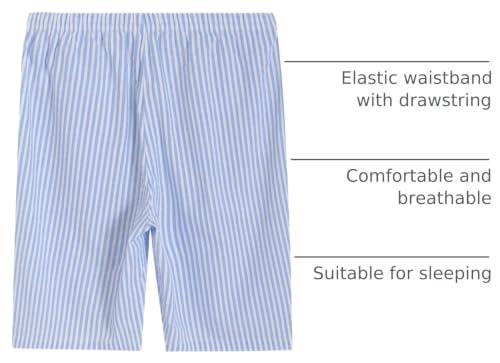 Image of Latuza Women's Cotton Bermuda Long Pajama Shorts Seersucker PJ Sleep Shorts