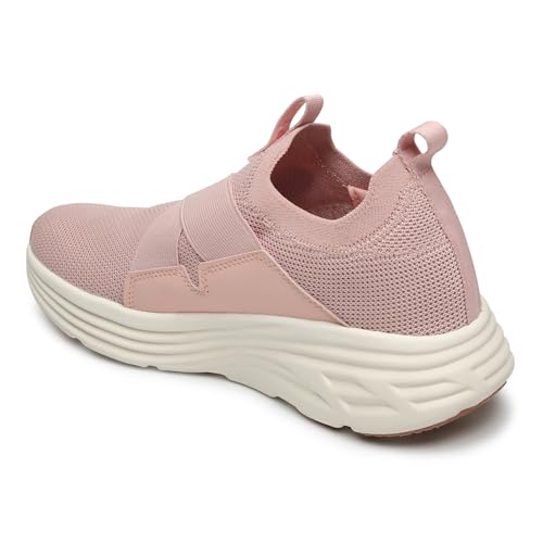 Image of YOHO Women Walking Shoes Rushhour Dynamic | Cushioned, Comfortable, Lightweight & Breathable Knitted Slip-Ons | Every Day Casual Wear Without Lace, Stylish Footwear for Ladies /Girls -900