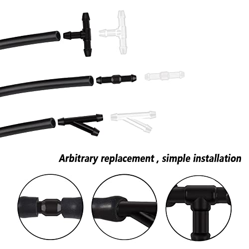 Windshield Washer Hose Repair Kit with 13Ft Automotive Replacement Windshield Washer Hoses+12 PCS Hose Connectors,Compatible with Most Cars SUVs Trucks Washer Fluid Tank & Washer Nozzles(Style C) - Image 7