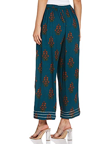 Image of BIBA Cotton Printed Straight Casual Palazzos