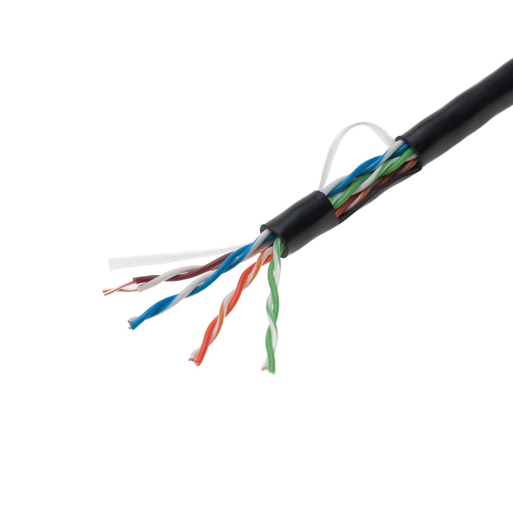 Cables Direct Online Cat5e 500ft Solid 24AWG Cable UTP Cat5 Bulk Network Copper Clad Aluminum Wire (UTP, INDOOR, Black)