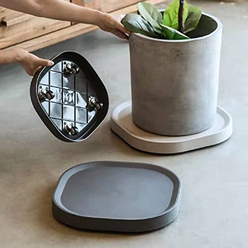 Maison BOBO Plant Caddy Wheels Blumentopfständer Rollenständer mit 4 Leisen Unsichtbaren Rollen für den Transport Schwerer Blumentöpfe PP Ständer 100 kg Tragkraft mit Metallrollen(20.8CM) Cover