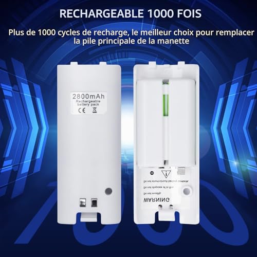 TechKen Wii Batterie Chargeur Set avec 4 Batteries Rechargeables – vue 4