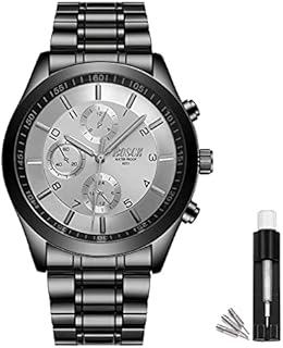 BOSCK Casual Mens Watches No Chronograph, Fashion Sport Mens Wristwatches with Stainless Steel,30M Waterproof Quartz Mens Wrist Watches,Analog Quartz Business Wrist Watch for Men