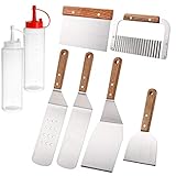 WUWEOT 8 Pack Professional Griddle Accessories Kit, Flat Top Griddle Spatulas Tool Kit with...