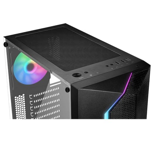 Image of MSI Mid-Tower PC Gaming Case - Tempered Glass Side Panel - 1 x 120mm aRGB Fan -1 x 120mm Fan - Liquid Cooling Support up to 240mm Radiator x 1 - MAG Vampiric 100R