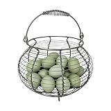 Cesta Para La Recogida De Huevos, Soporte De Alambre Tejido Vintage Con Asa Para Portahuevos De Huevos De Gallina Para Encimera De Cocina Fruta Verdura Pascua Navidad