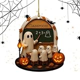 Halloween Baum Schmuck | 2D Deko Baumdekoration | Wohnaccessoires Für Kamin Wand Tür Fenster Decke | Schlafzimmer Wohnzimmer Flur