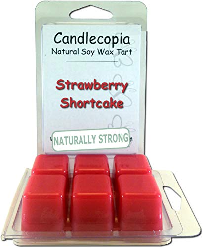 Candlecopia Strawberry Shortcake Strongly Scented Hand Poured Vegan Wax Melts, 12 Scented Wax Cubes, 6.4 Ounces in 2 x 6-Packs