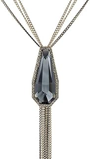 Mecool Long Chain Necklace for Elegant Women Pendant Necklace with Created Crystals