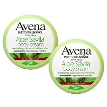 Avena Instituto Espanol Aloe Savila Body Cream, Moisturizing, Regenerates and Nourishes, 2-pack Of 6.7 FL Oz each, 2 Jars