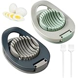 Cortador de huevos, 2 unidades, multifunción, apto para lavavajillas, con cepillo de limpieza, pelador de huevos para rebanadas de huevos perfectas, ideal para desayunos y ensaladas