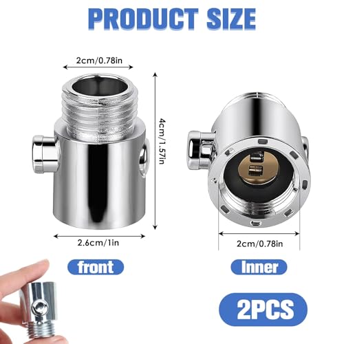 2 Stück Duschkopf Absperrventil, G1/2 Durchflussbegrenzer Dusche Eckventil Wasserstopper, Wasserdurchfluss Regelventil Absperrventil für Wassereinsparung für Dusche Head Handbrause