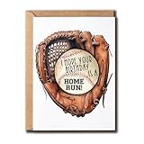ABSMDesigns Baseball Birthday Greeting Card - Funny Sport Card - Unique Bday Greeting Card