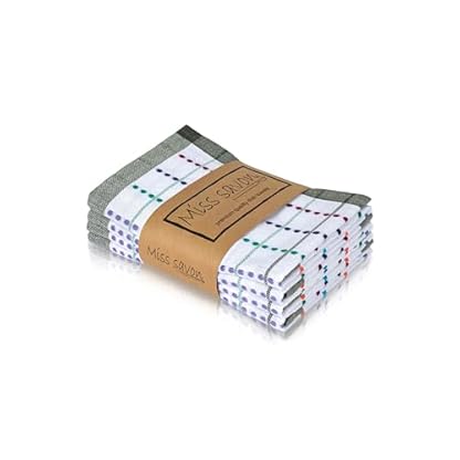 Miss Savon Geschirrtücher - 4er Set Geschirrhandtücher Baumwolle Premium Küchenhandtücher Küchentuch Weiß Vintage & Deko Handtücher Trockentücher für die Küche