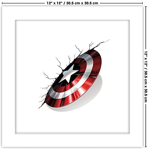 Trends International Gallery Pops Marvel Comics Avengers - Captain America Shield Wall Break Wall Art Wall Poster, 12\" x 12\", White Framed Version