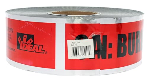 Image of Ideal Industries Detectable Underground Tape Caution Buried Electric Line Red, 3 in. x 1000 ft.