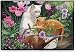 Buggy and Juliette Orange Tabby and White Cat Kittens Doormat Mat Rug