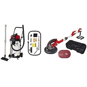 Einhell Aspirateur eaux et poussières 40L Te-VC 2340 SA (2250W, 230 mbar, 3m) & Ponceuse Girafe TC-DW 225 (600 W, Longueur du câble : 400 cm, Manche télescopique en continu jusqu’à 165 cm)