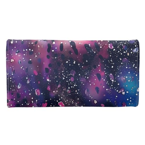 Image of AFPANQZ Starry Leopard Pattern Women Wallet Soft Leather Designe, Travel Party Shopping Outdoor Vintage Phone Holder Pockets