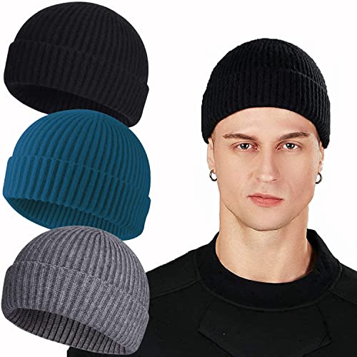 ROYBENS Swag Wool Knit Cuff Short Fisherman Beanie for Men Women Winter Hat