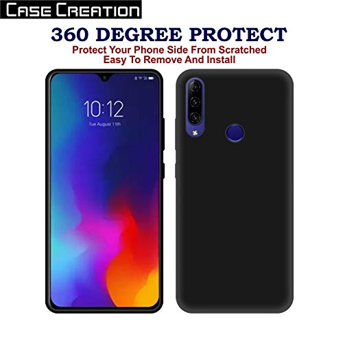 Image of Case Creation for Lenovo K10 Plus 2019 Back case, Lenovo K10 Plus Slim Flexible Smart Look case with 360 Camera All Angle Protection (Pure Black)