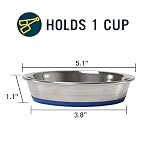 Our Pets DuraPet Stainless Steel Non-Slip (Cat Food Bowl or Water Bowl) (Holds up to 1 Cup of Wet or Dry Food) Easy to Clean - Image 3