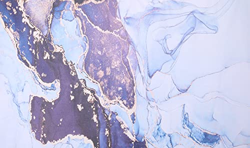 DeKeLaiFu Cloth Fabric Marble Shower Curtain Blue Gold Purple White with Steel Hooks - Image 3