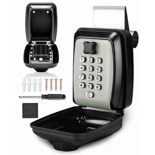 Tevlaphee Car Lock Box Punch Button Combination Car Window Lock Box Wall Lock Box